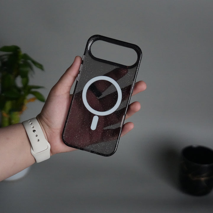 iPhone 17 Air Hard Crystal Transparent MagSafe Case | Anti-Yellow Clear Back Cover with Metal Camera Bump