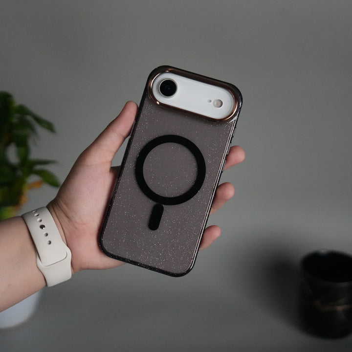 iPhone 17 Air Hard Crystal Transparent MagSafe Case | Anti-Yellow Clear Back Cover with Metal Camera Bump