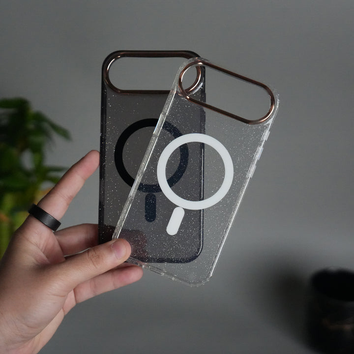 iPhone 17 Air Hard Crystal Transparent MagSafe Case | Anti-Yellow Clear Back Cover with Metal Camera Bump