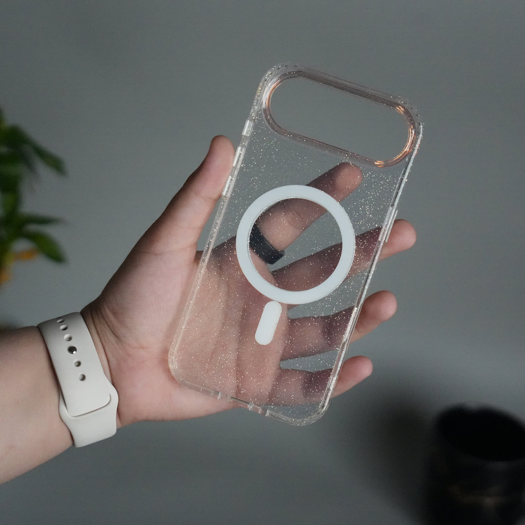 iPhone 17 Air Hard Crystal Transparent MagSafe Case | Anti-Yellow Clear Back Cover with Metal Camera Bump