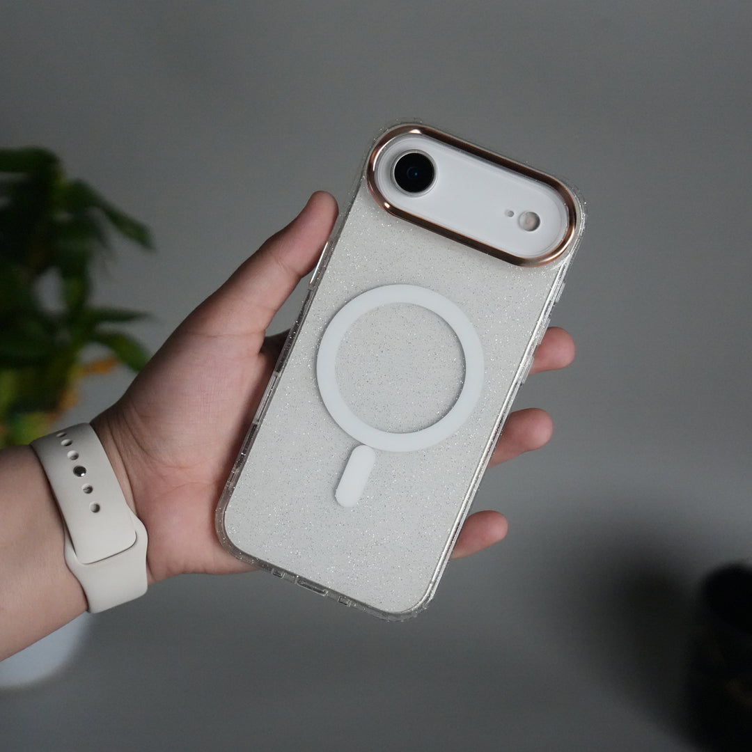 iPhone 17 Air Hard Crystal Transparent MagSafe Case | Anti-Yellow Clear Back Cover with Metal Camera Bump