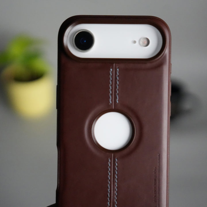 iPhone 17 Air Leather Case | Classic Middle Stitched PU Back Cover