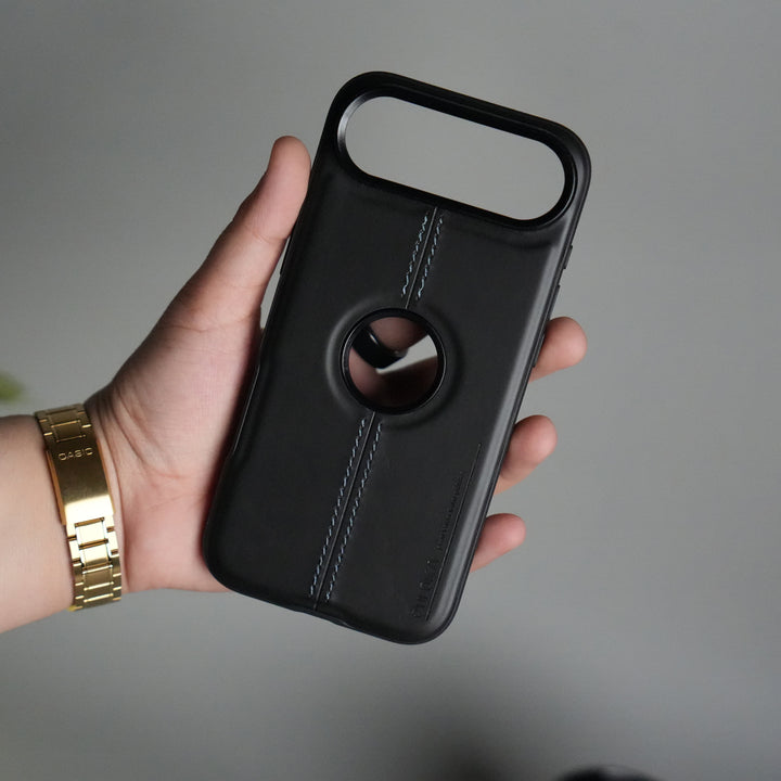 iPhone 17 Air Leather Case | Classic Middle Stitched PU Back Cover