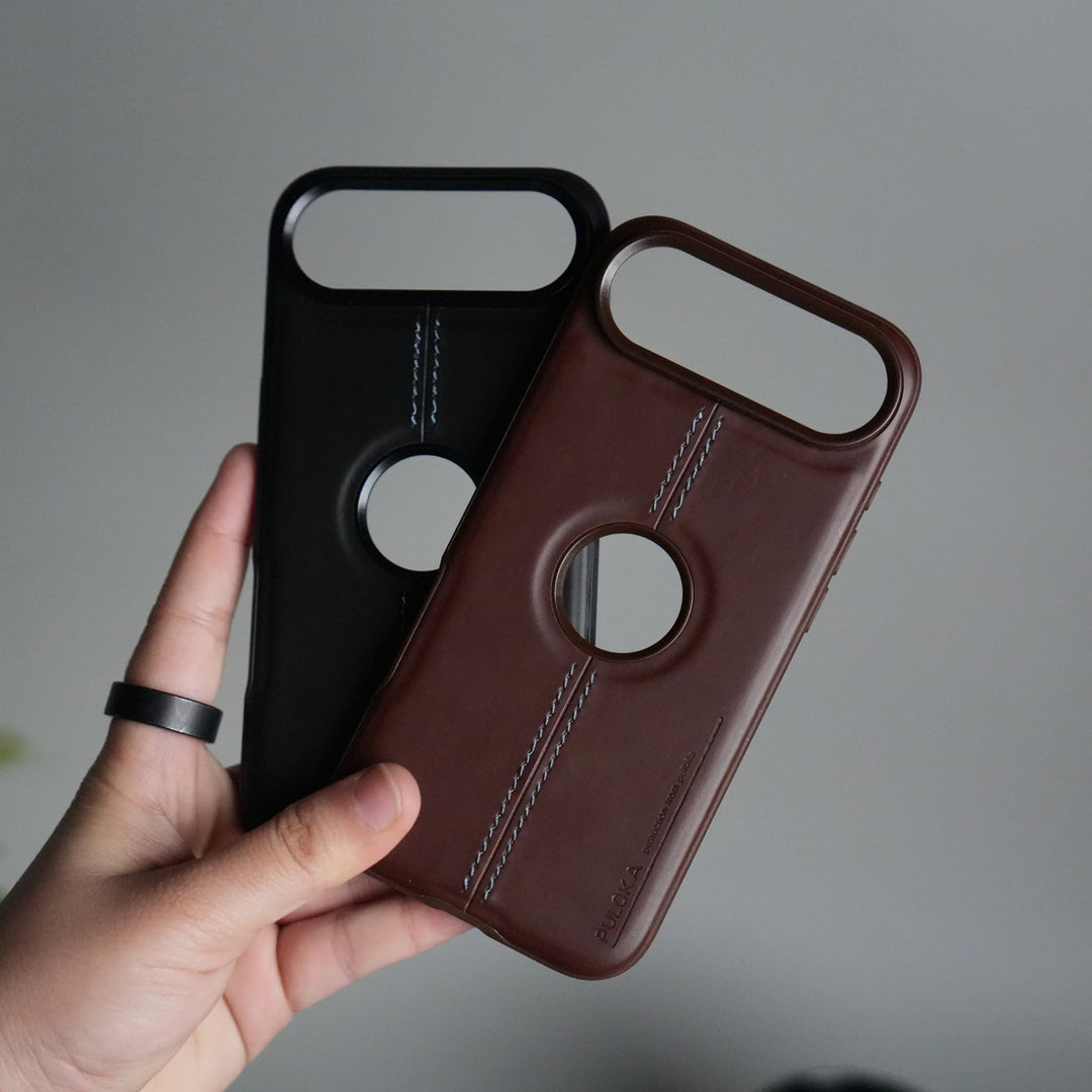 iPhone 17 Air Leather Case | Classic Middle Stitched PU Back Cover