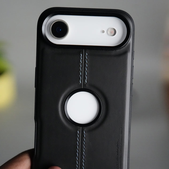 iPhone 17 Air Leather Case | Classic Middle Stitched PU Back Cover