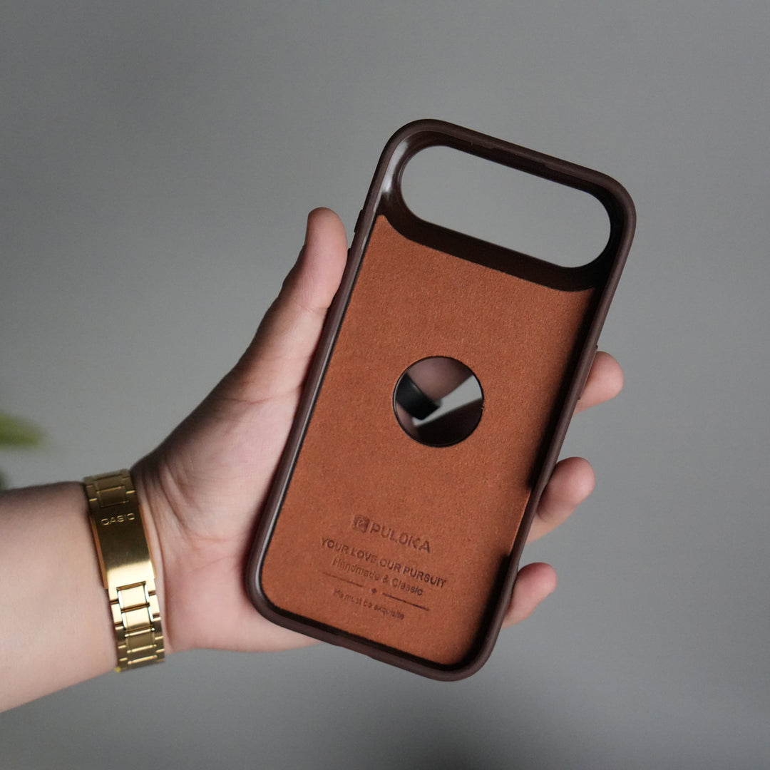 iPhone 17 Air Leather Case | Classic Middle Stitched PU Back Cover