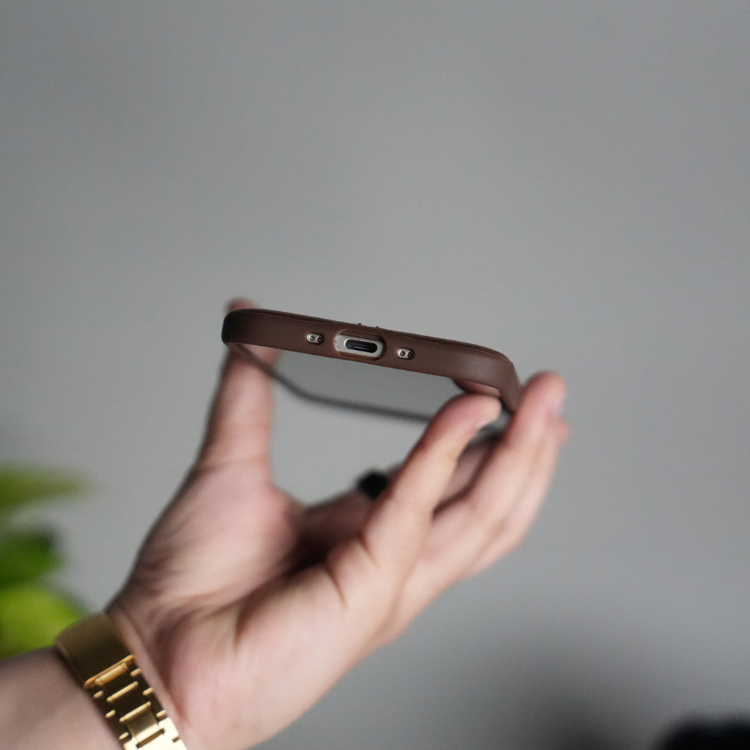 iPhone 17 Air Leather Case | Classic Middle Stitched PU Back Cover