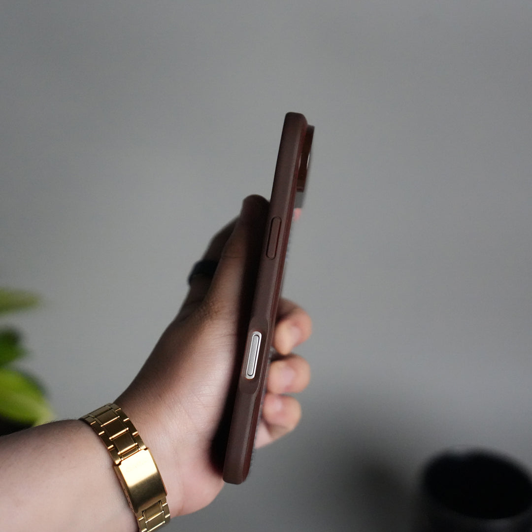 iPhone 17 Air Leather Case | Classic Middle Stitched PU Back Cover