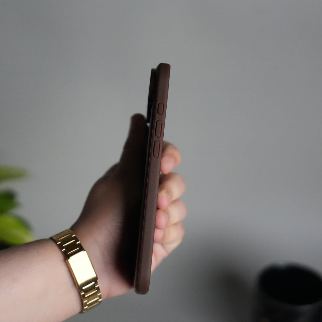 iPhone 17 Air Leather Case | Classic Middle Stitched PU Back Cover