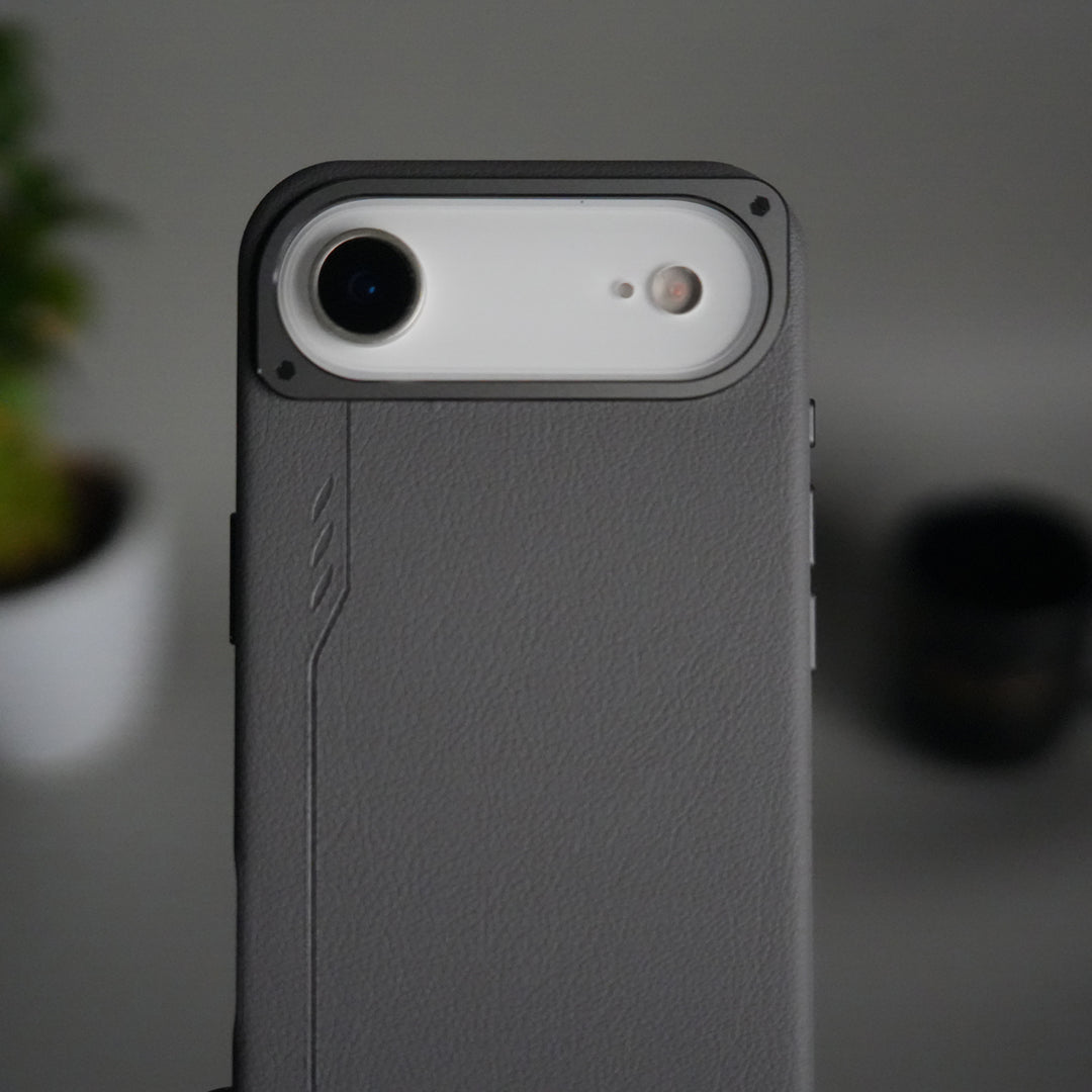 iPhone 17 Air Leather Texture MagSafe PVC NUIU Case With Metal Camera Bump