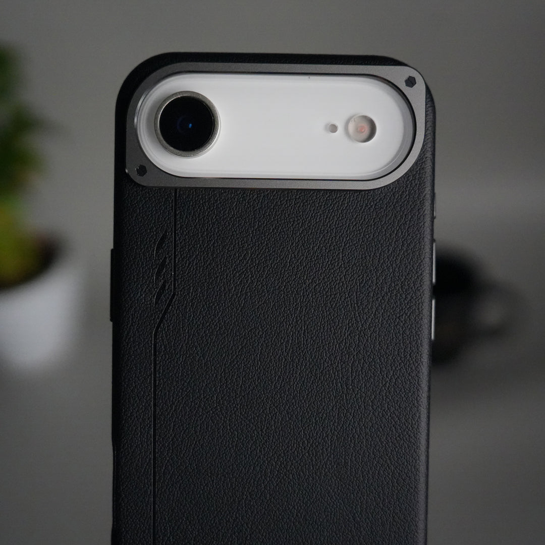 iPhone 17 Air Leather Texture MagSafe PVC NUIU Case With Metal Camera Bump