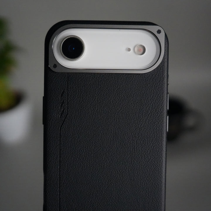 iPhone 17 Air Leather Texture MagSafe PVC NUIU Case With Metal Camera Bump