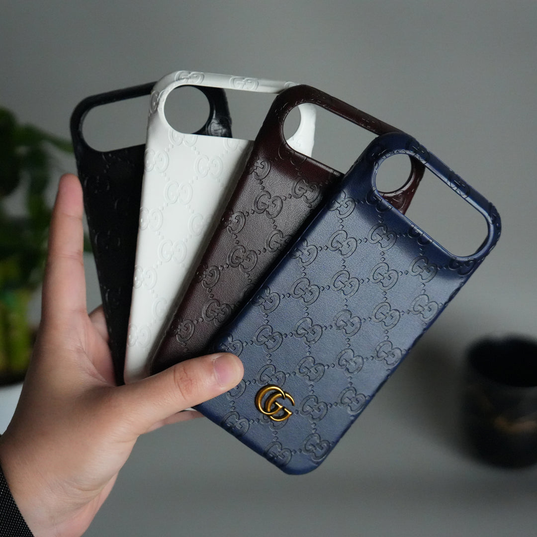 iPhone 17 Air Luxury GG Fashion Leather Brand Case Cover
