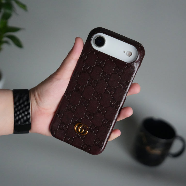iPhone 17 Air Luxury GG Fashion Leather Brand Case Cover