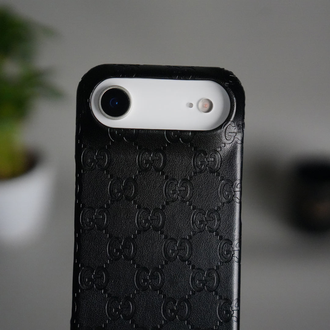 iPhone 17 Air Luxury GG Fashion Leather Brand Case Cover