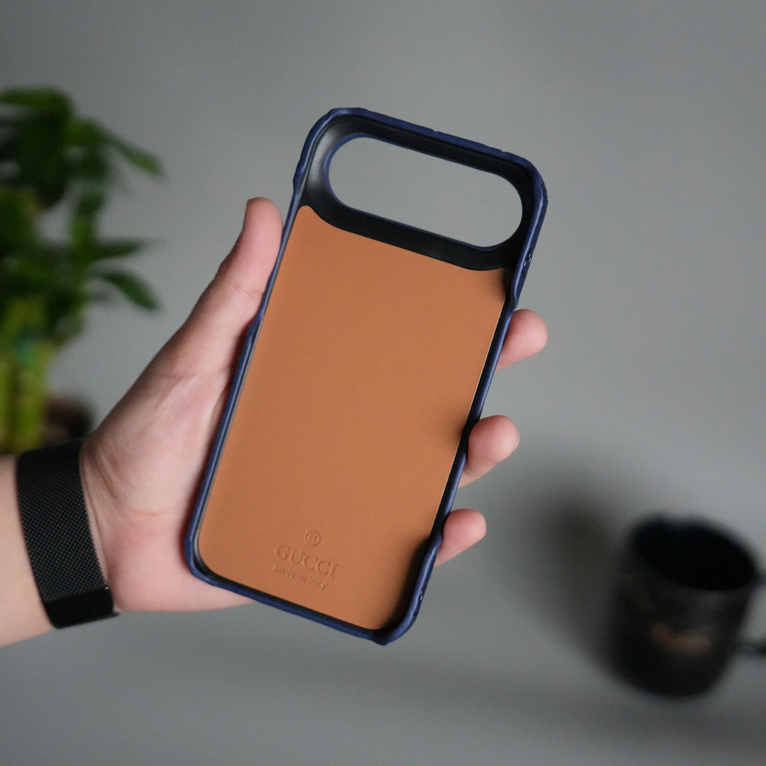 iPhone 17 Air Luxury GG Fashion Leather Brand Case Cover