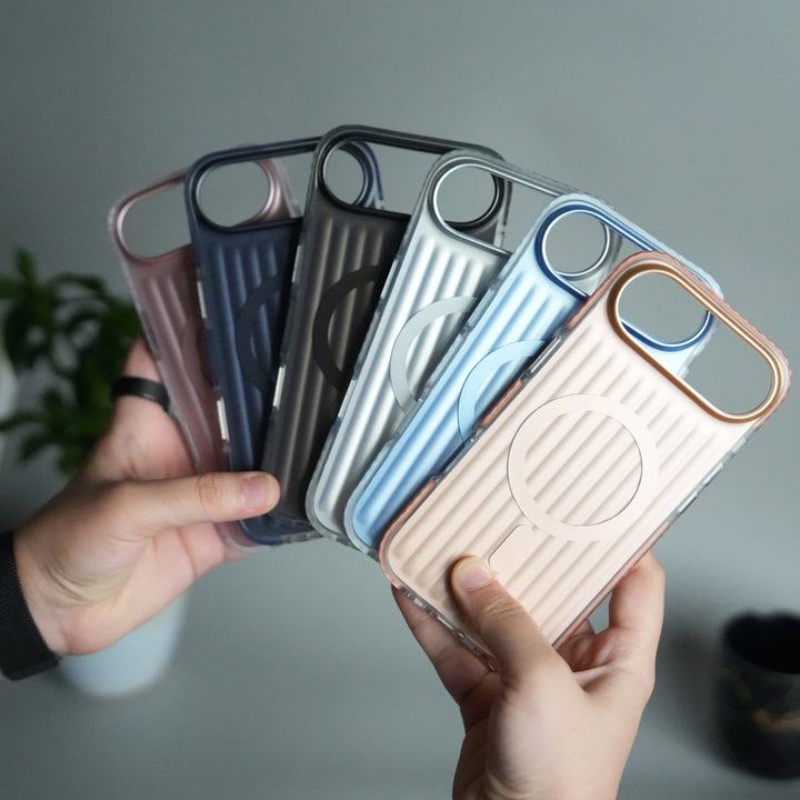 iPhone 17 Air MagSafe Suitcase Design Cover | Shockproof Ribbed Back Cover 