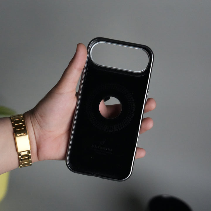 iPhone 17 Air PU Leather Logo Cut MagSafe Case | Metal Camera Frame with Premium Finish