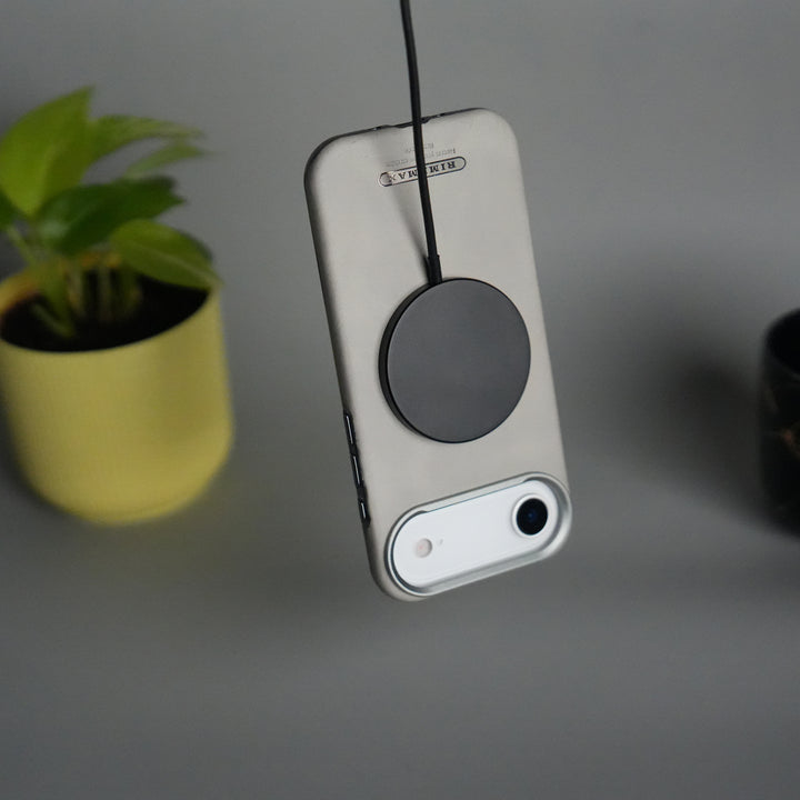 iPhone 17 Air PU Leather Logo Cut MagSafe Case | Metal Camera Frame with Premium Finish