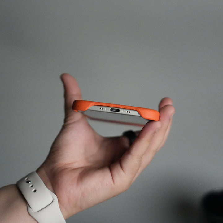 iPhone 17 Air Premium Leather-Texture Back Case with Metal Kickstand | Shockproof Cover