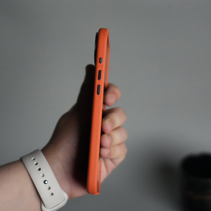 iPhone 17 Air Premium Leather-Texture Back Case with Metal Kickstand | Shockproof Cover