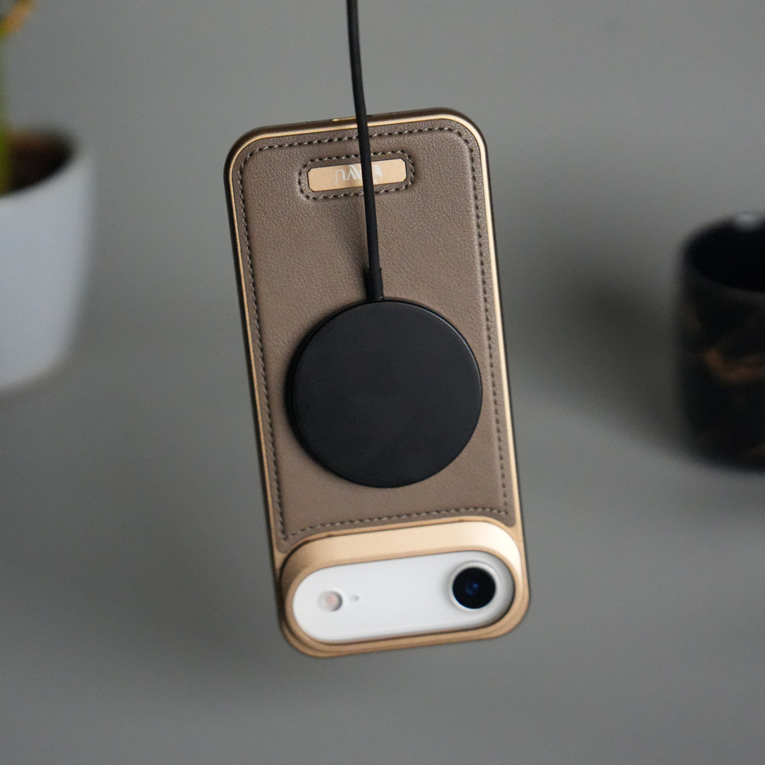 iPhone 17 Air Premium Metallic AeroFLex Aluminium Stitch Leather MagSafe Case