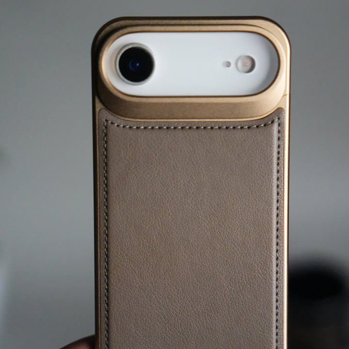 iPhone 17 Air Premium Metallic AeroFLex Aluminium Stitch Leather MagSafe Case