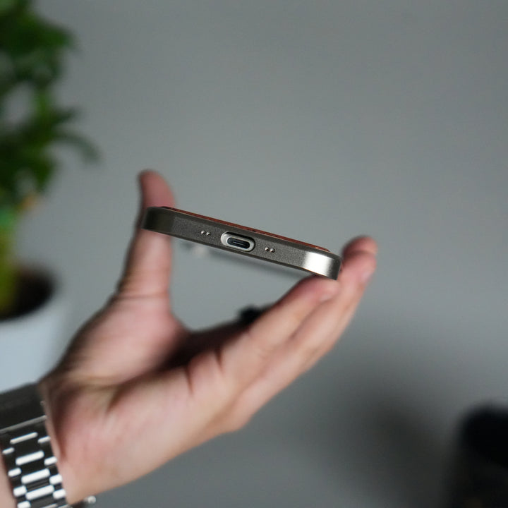 iPhone 17 Air Premium Metallic AeroFLex Aluminium Stitch Leather MagSafe Case