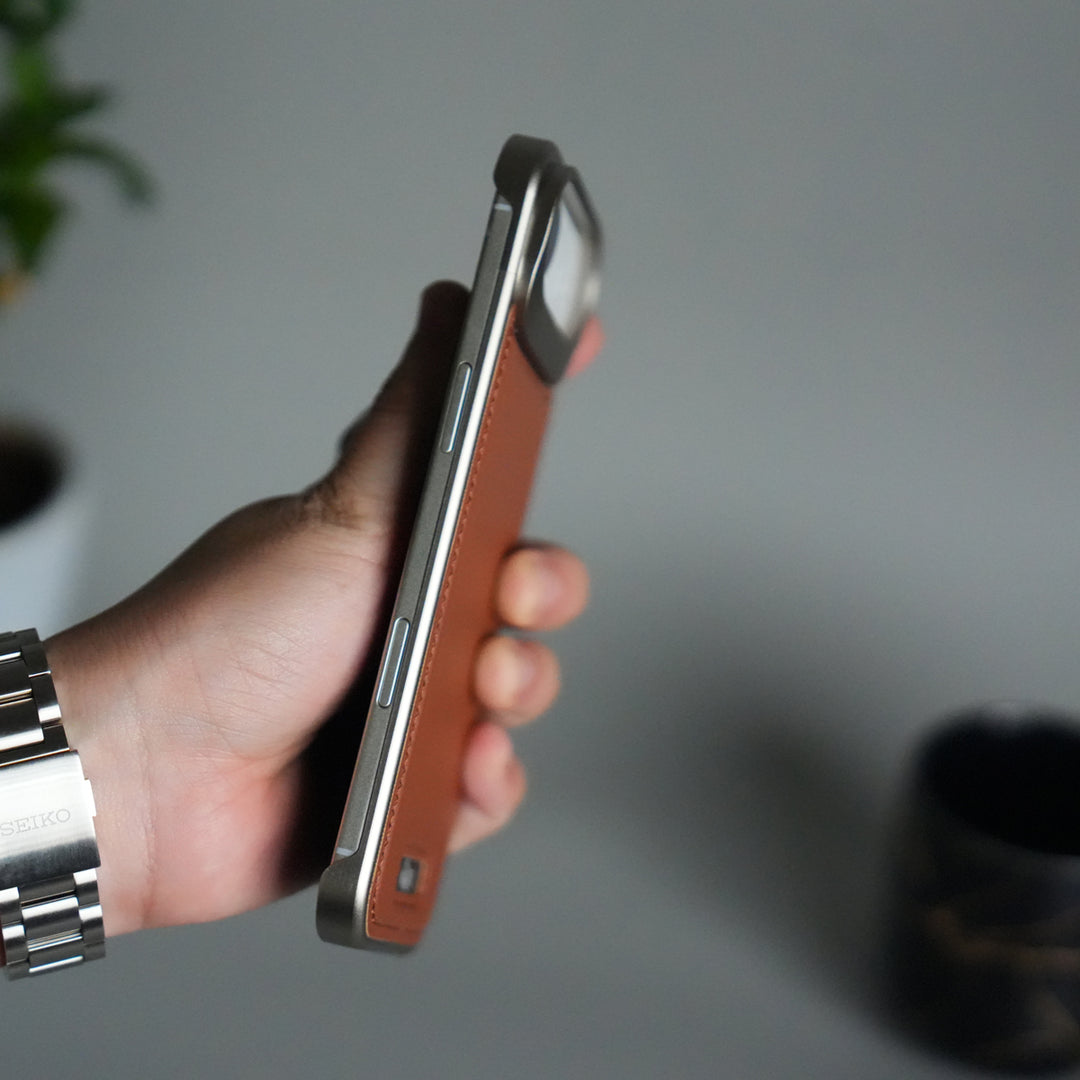 iPhone 17 Air Premium Metallic AeroFLex Aluminium Stitch Leather MagSafe Case