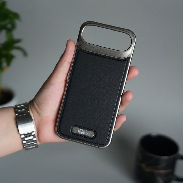 iPhone 17 Air Premium Metallic AeroFLex Aluminium Stitch Leather MagSafe Case