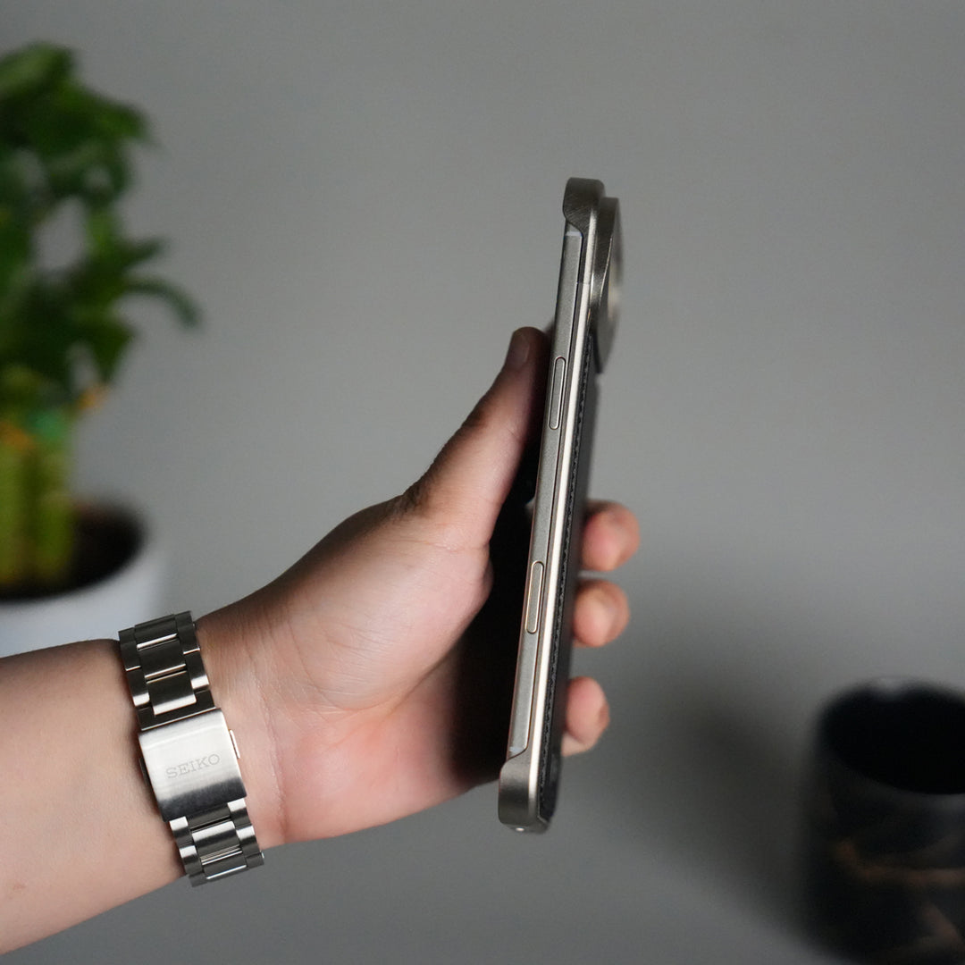 iPhone 17 Air Premium Metallic AeroFLex Aluminium Stitch Leather MagSafe Case