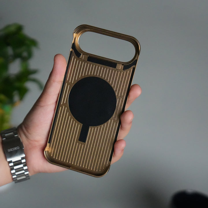 iPhone 17 Air Premium Metallic AeroFLex Aluminium Stitch Leather MagSafe Case