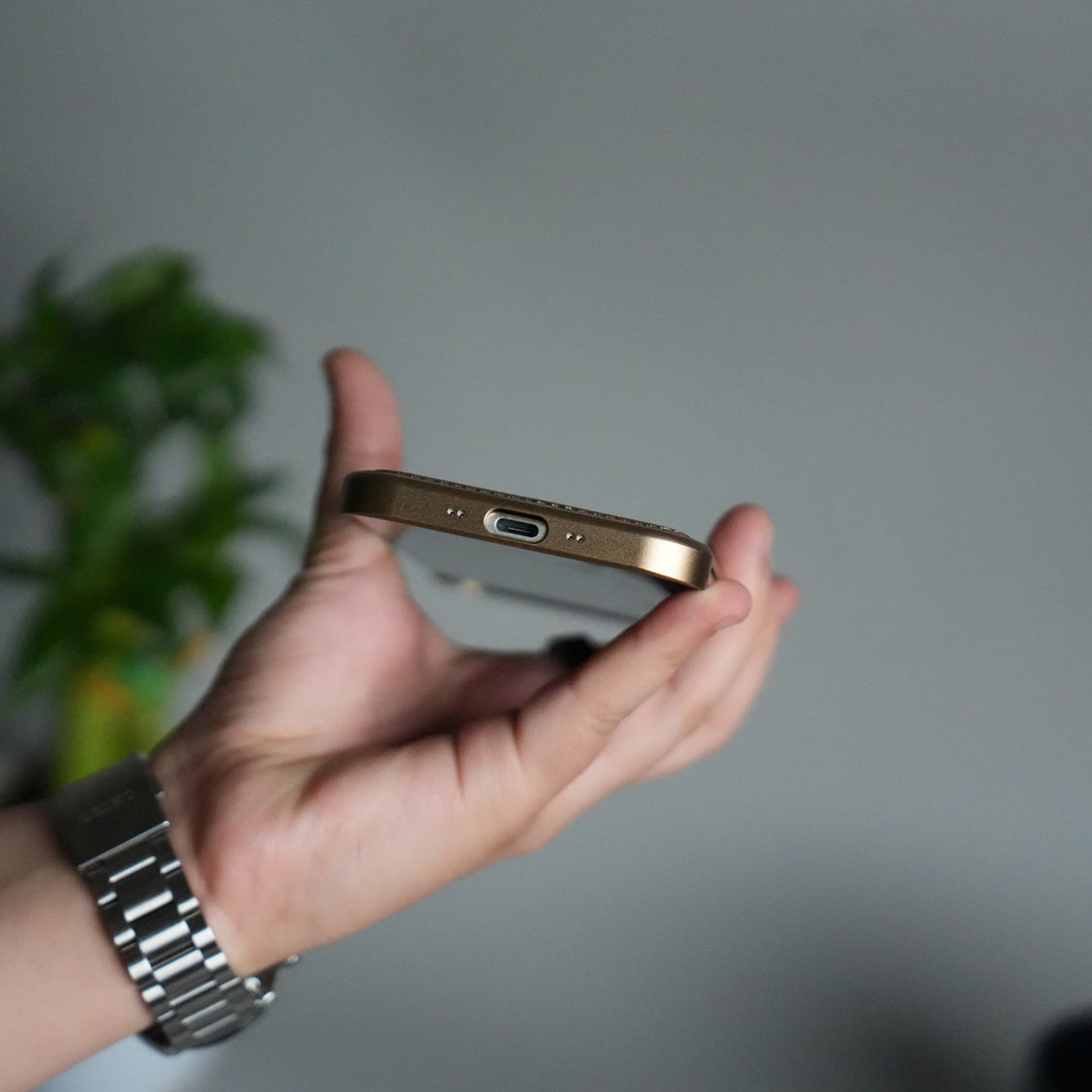 iPhone 17 Air Premium Metallic AeroFLex Aluminium Stitch Leather MagSafe Case