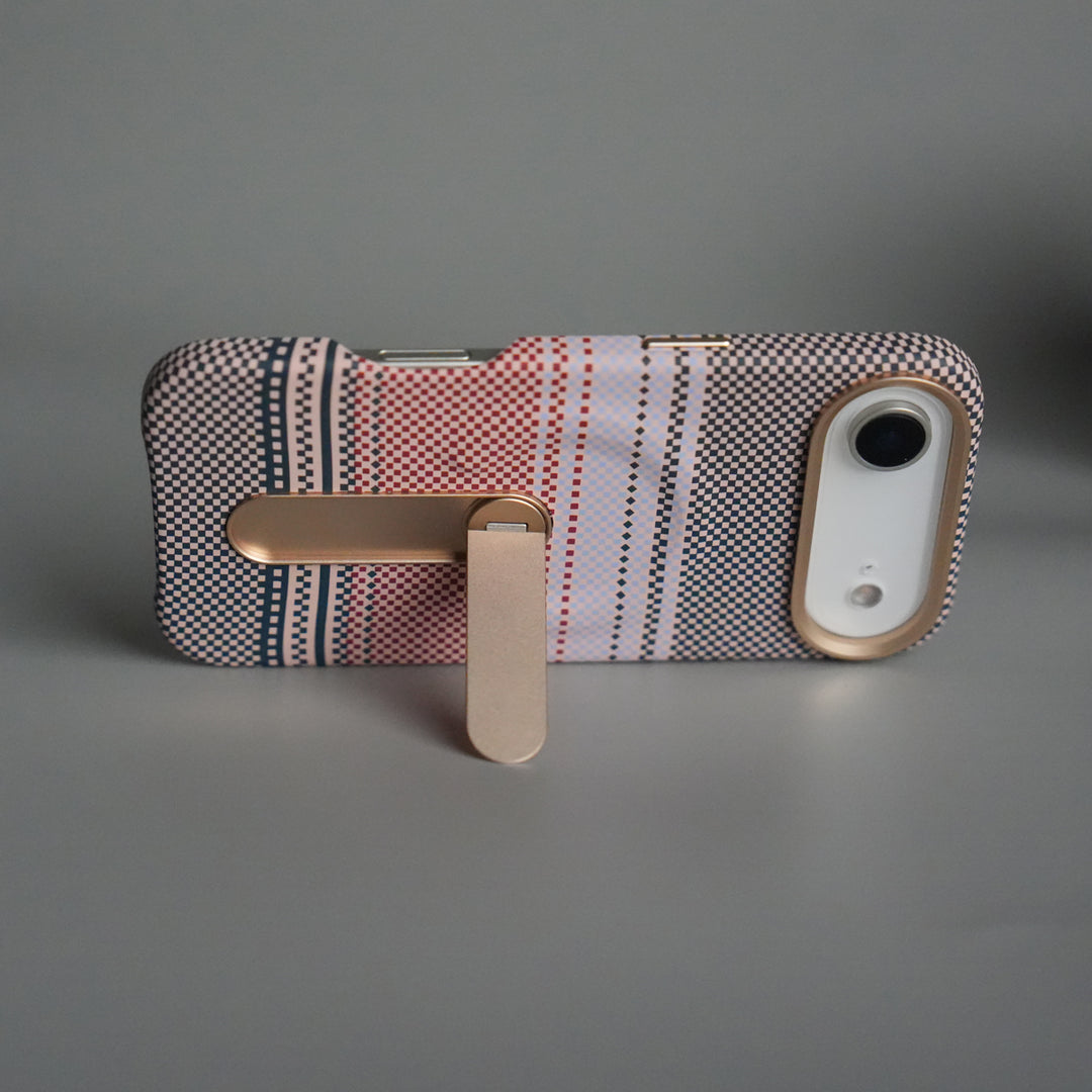 iPhone 17 Air Premium Pattern Back Case with Metal Kickstand | Slim Shockproof Protective Cover