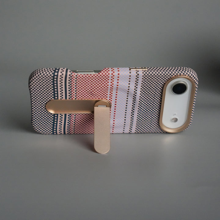 iPhone 17 Air Premium Pattern Back Case with Metal Kickstand | Slim Shockproof Protective Cover