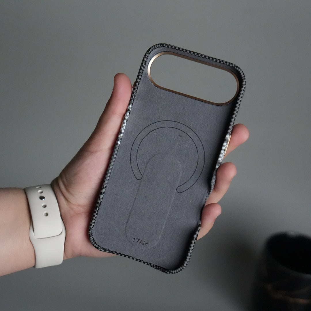 iPhone 17 Air Premium Pattern Back Case with Metal Kickstand | Slim Shockproof Protective Cover