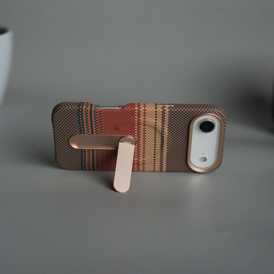 iPhone 17 Air Premium Pattern Back Case with Metal Kickstand | Slim Shockproof Protective Cover