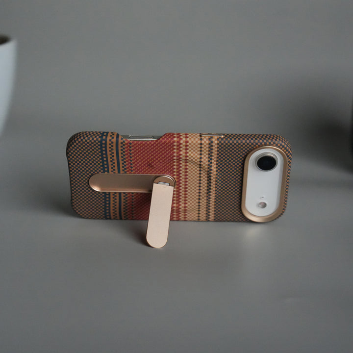 iPhone 17 Air Premium Pattern Back Case with Metal Kickstand | Slim Shockproof Protective Cover