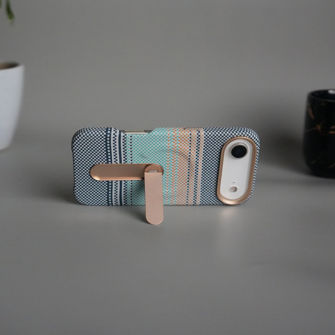 iPhone 17 Air Premium Pattern Back Case with Metal Kickstand | Slim Shockproof Protective Cover