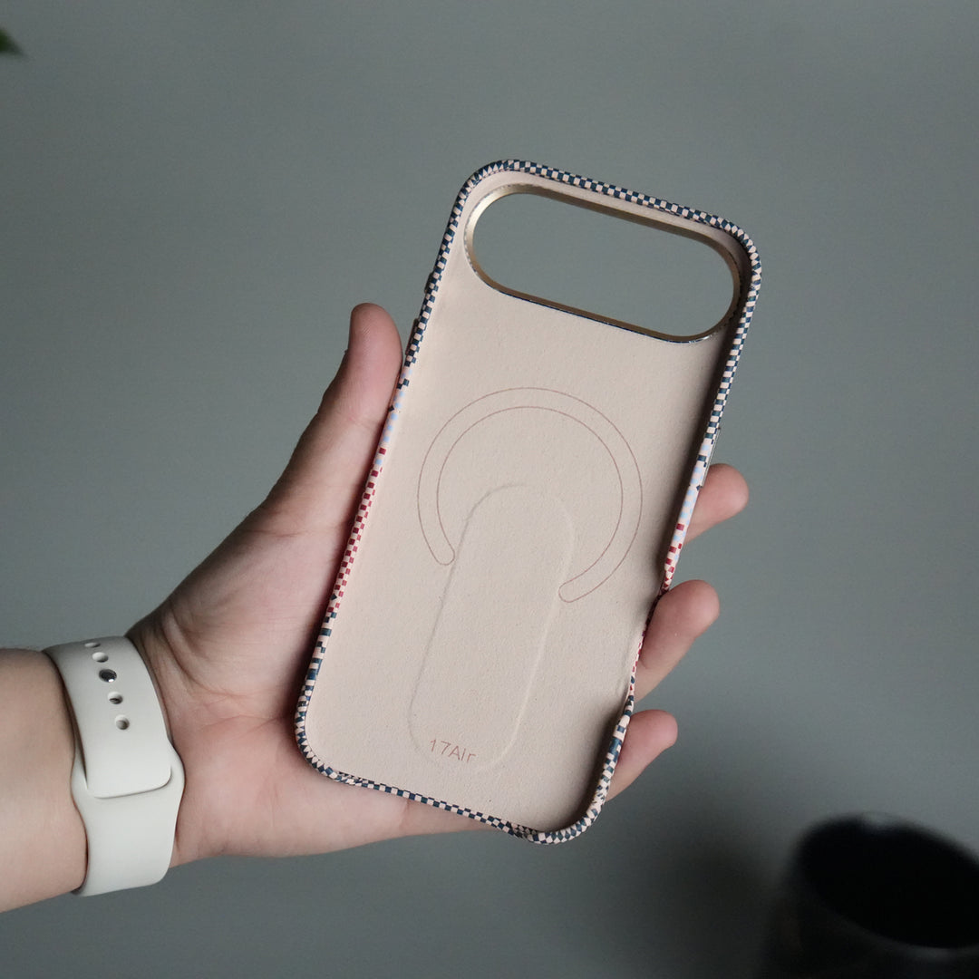 iPhone 17 Air Premium Pattern Back Case with Metal Kickstand | Slim Shockproof Protective Cover