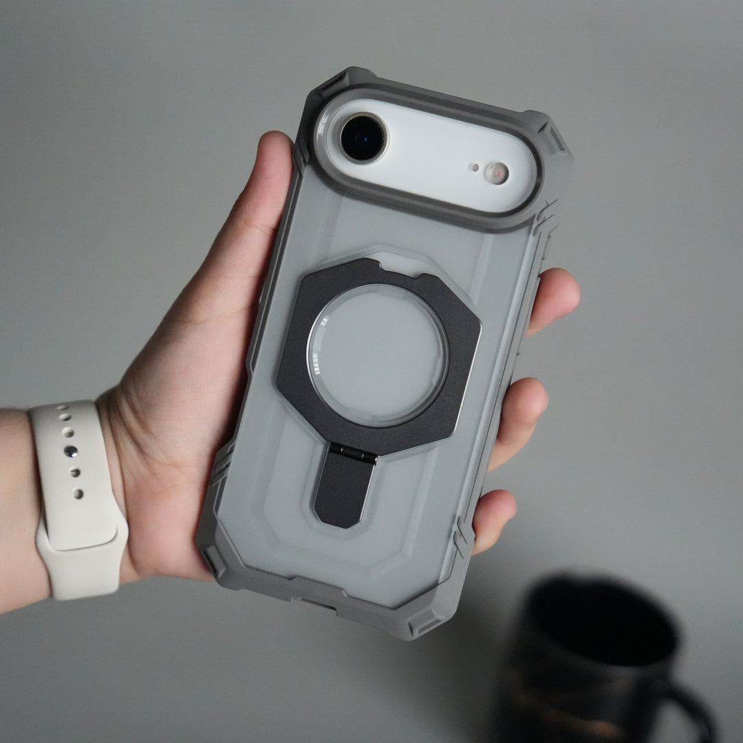 iPhone 17 Air – Rugged Armor MagSafe Case with Metal Kickstand