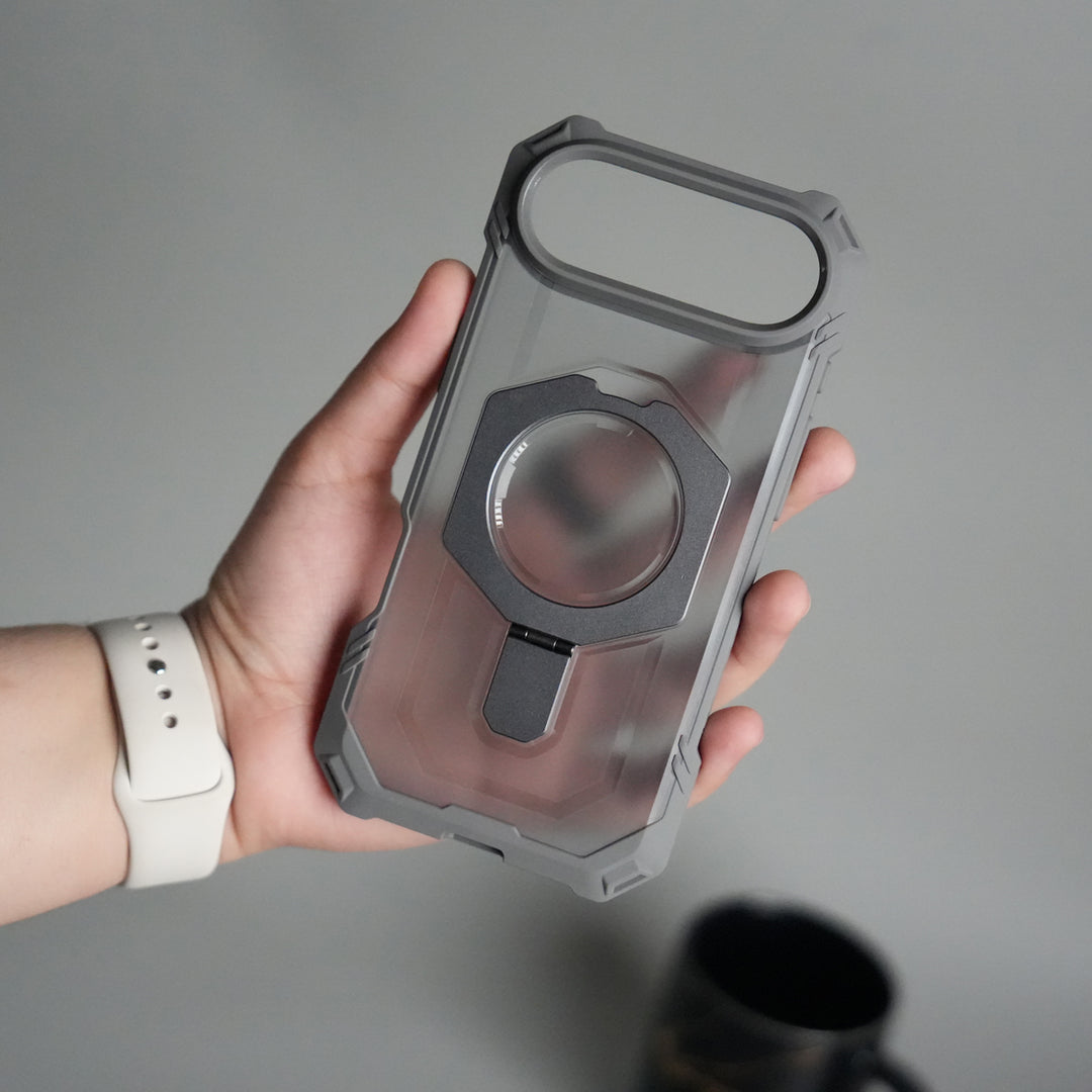 iPhone 17 Air – Rugged Armor MagSafe Case with Metal Kickstand 