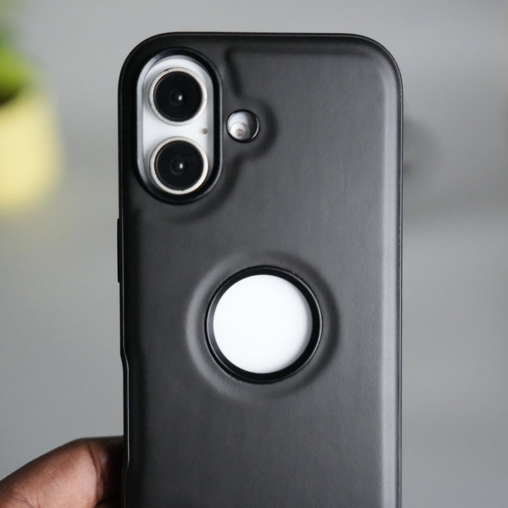 iPhone 17 Full PU Leather Inbuilt Metal Stand Case Cover