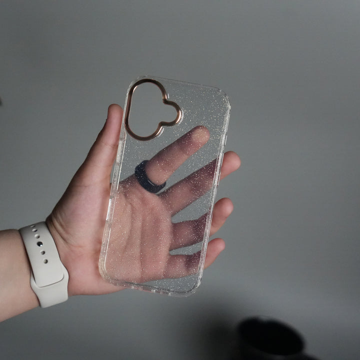 iPhone 17 Glitter Case | Transparent Cover with Sparkle Finish & Metallic Camera Bumper