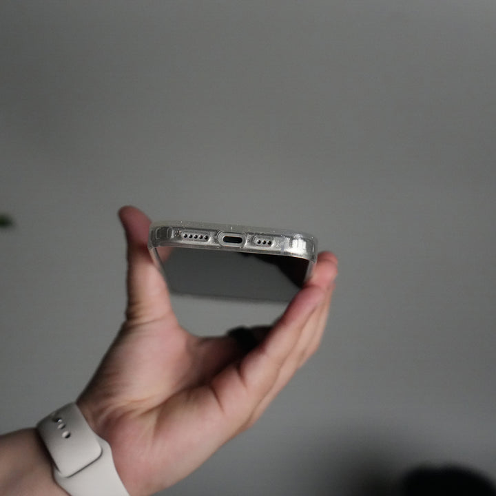 iPhone 17 Glitter Case | Transparent Cover with Sparkle Finish & Metallic Camera Bumper