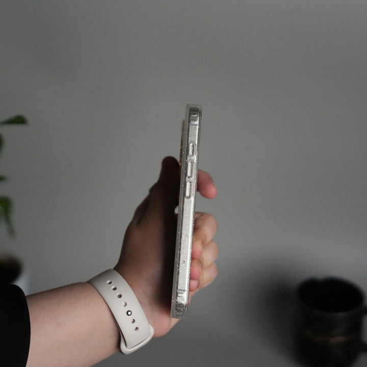 iPhone 17 Glitter Case | Transparent Cover with Sparkle Finish & Metallic Camera Bumper