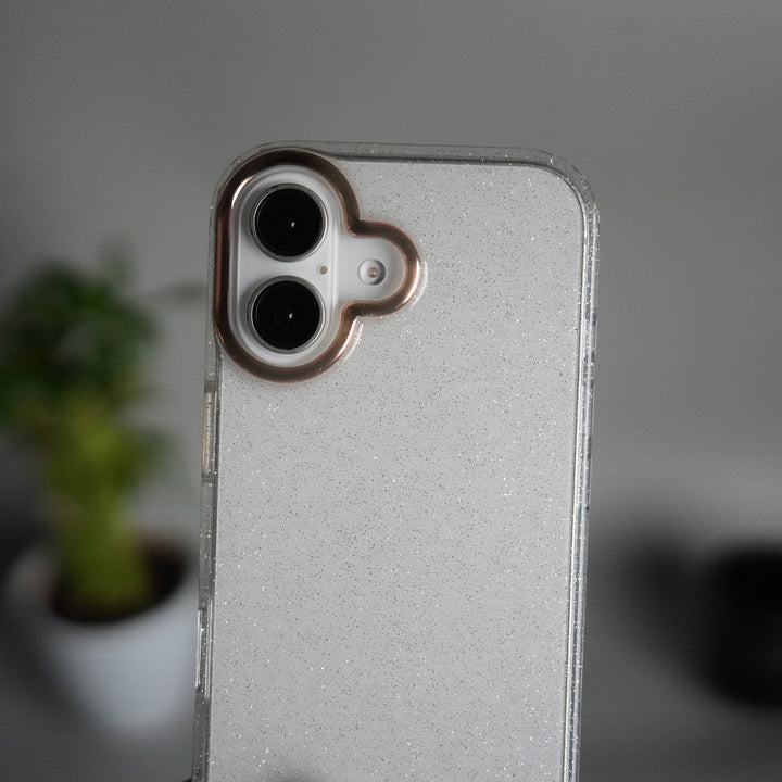 iPhone 17 Glitter Case | Transparent Cover with Sparkle Finish & Metallic Camera Bumper