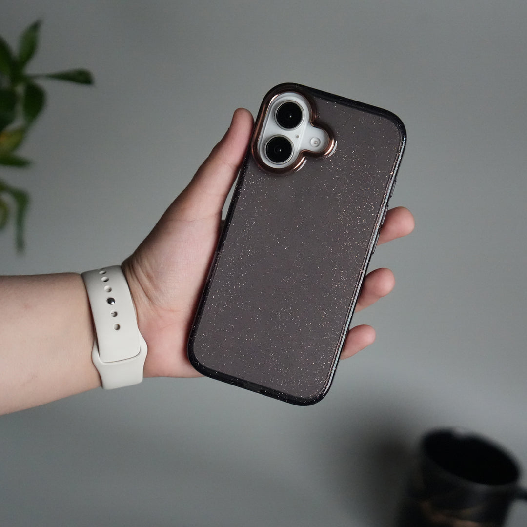 iPhone 17 Glitter Case | Transparent Cover with Sparkle Finish & Metallic Camera Bumper