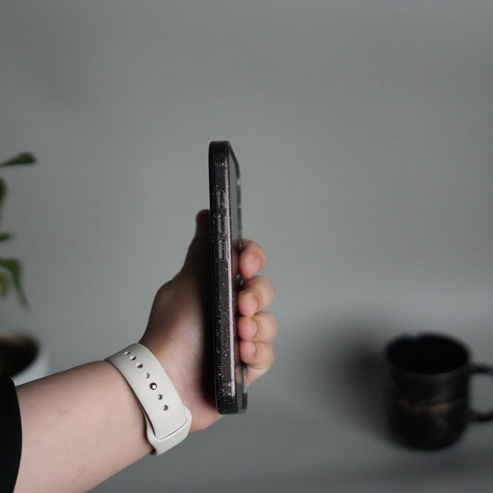 iPhone 17 Glitter Case | Transparent Cover with Sparkle Finish & Metallic Camera Bumper