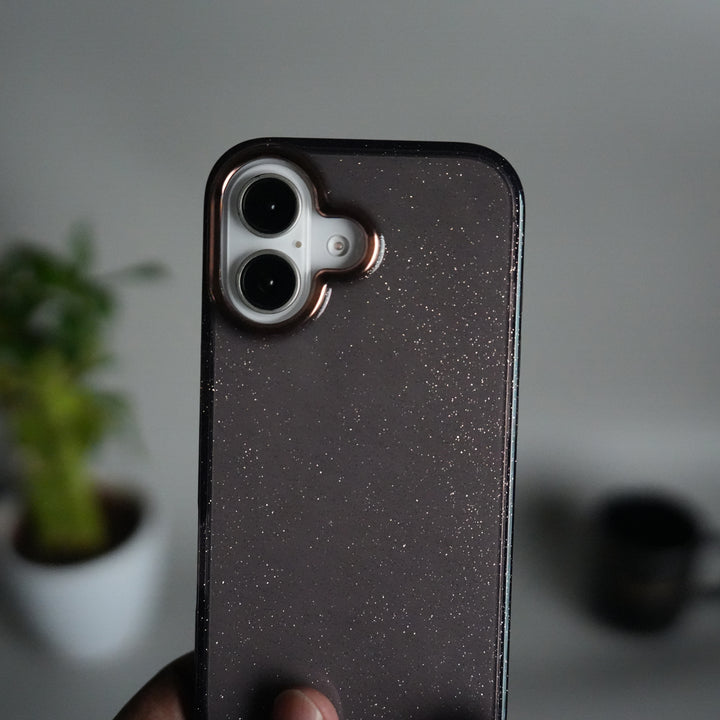 iPhone 17 Glitter Case | Transparent Cover with Sparkle Finish & Metallic Camera Bumper